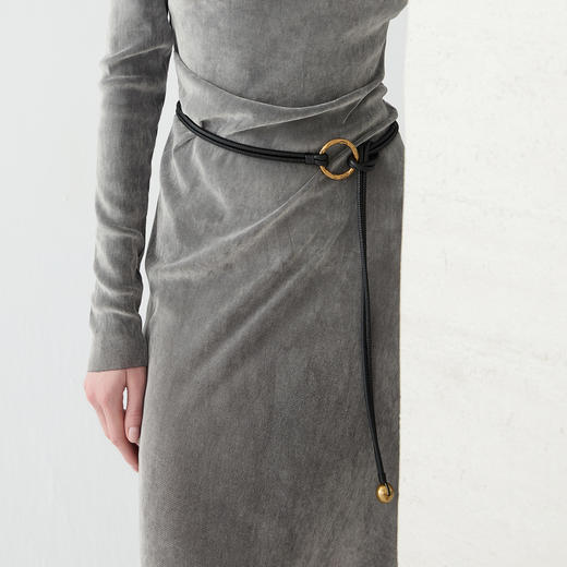 谜底牛皮革腰绳2025春新品百搭优雅设计感腰带皮带女士251MQ0407 商品图2