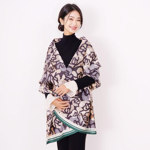 青云染/ClouDyeing 【繁花】丝绸 抗皱柞蚕丝披肩-送礼长巾 商品图1