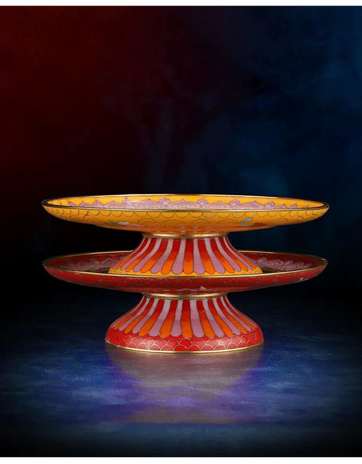 纯铜景泰蓝曼扎托盘佛前贡盘家用水果盘上供观音盘子莲花供品果盘 商品图1