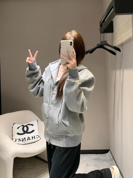 驴家24Fw秋冬新品灰色拉链连帽卫衣（U） 商品图1