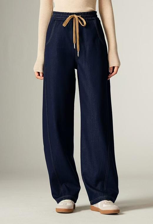 摩登牛仔镰刀神裤老钱风显瘦酷酷时髦加绒裤 商品图3