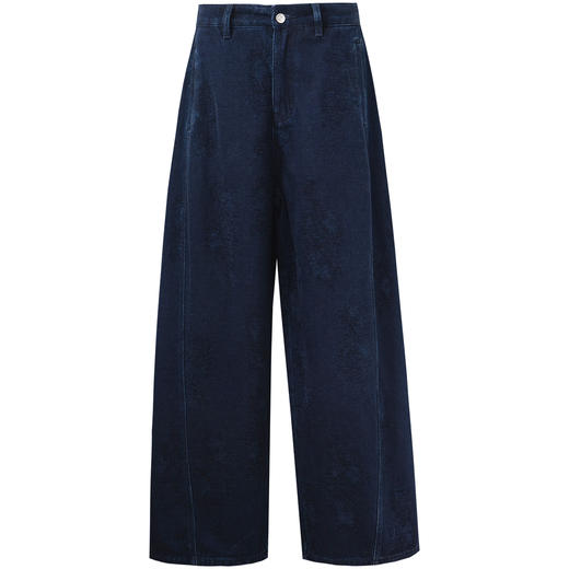 SELFWHO复古水洗做旧牛仔裤女2024秋冬小个子高腰宽松廓形阔腿裤 商品图4