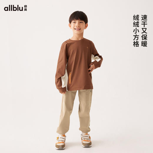 门店限定-【单件直降】【秋Vol.2】幼岚童装「格子绒速干」挡风保暖长袖T恤24秋季新款儿童男女童ZY 商品图1