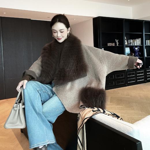 PIANAI冷小姐# 【毛领可拆卸款】皮草短款大衣 商品图1