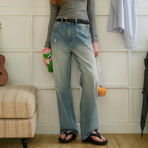 714street复古莱赛尔天丝牛仔裤男2025春季新款宽松直筒休闲长裤 商品图1