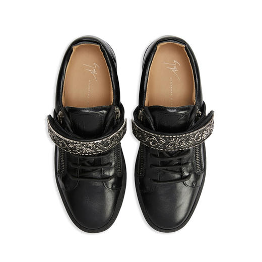 Giuseppe Zanotti 男士签名徽标休闲运动鞋 黑色 RU40017001 商品图3