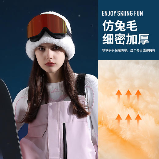 「温暖包裹！细密加厚」新款毛绒帽子女冬季大头围显脸小加厚滑雪帽保暖护耳兔毛帽子配饰 商品图2
