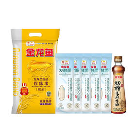 金龙鱼 珍珠米+空心挂面*5+芝麻香油