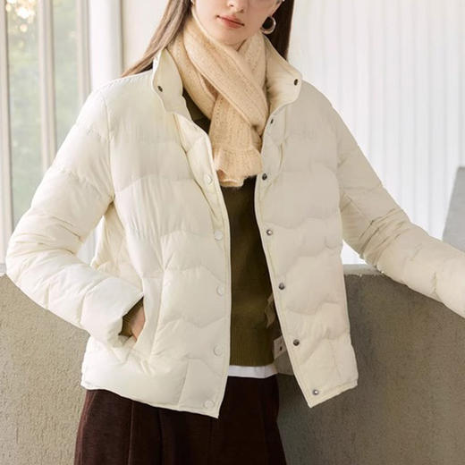 全新升级【铂金会员441/天猫599/差价158】(53611)云朵软包羽绒服90白鸭绒轻薄短款外套2024秋冬新款 商品图1