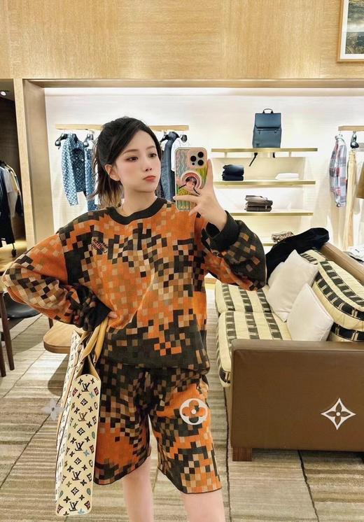 驴家24Fw秋冬新款马赛克渐变棋盘格Monogram花㚏针织毛衣男女同款（UY*DQJB） 商品图2