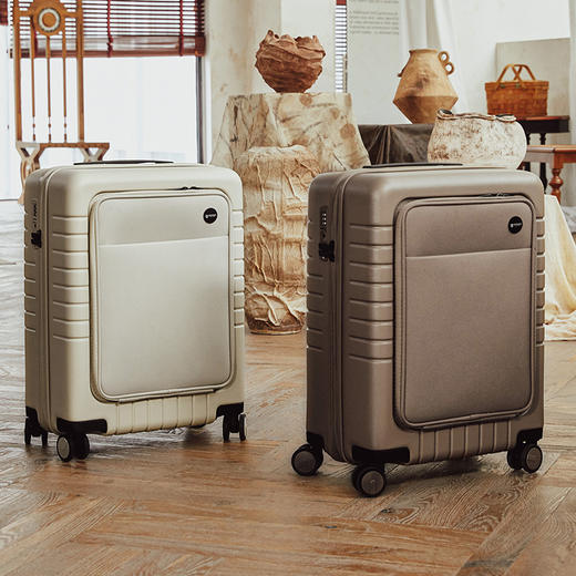 银座时尚商务前开盖拉链登机箱6829L系列 商品图1