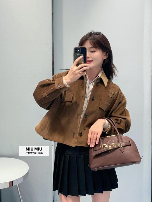 缪缪24Fw秋冬新款学院风金属字母扣腰带高腰百褶半身裙（UY*DQJB） 商品图0