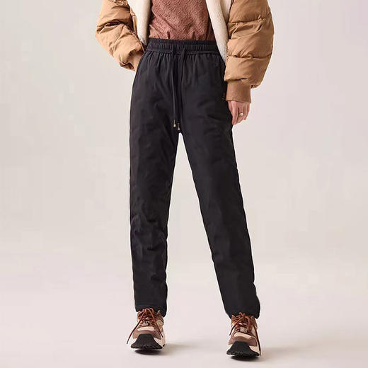 抽绳腰印蝴蝶字母鹅绒长裤 9523100013 商品图0