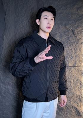 23289秋季新款褶皱格子情侣复古潮流宽松翻领百搭长袖休闲男外套