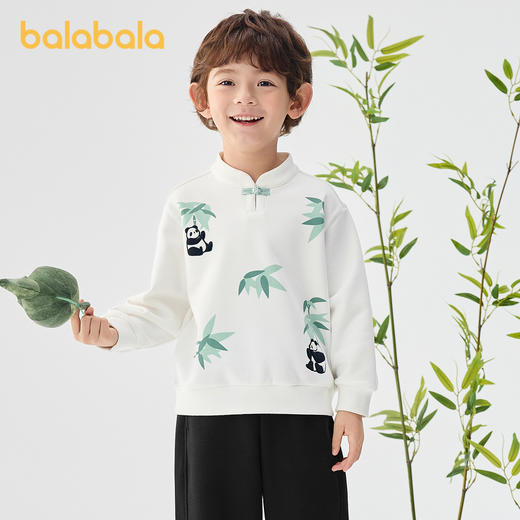巴拉巴拉童装男童长袖卫衣儿童上衣2025新款春装圆领国风打底衫潮 商品图2