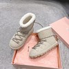 缪缪2024ss秋冬走秀款绑带羊毛小短靴雪地靴毛毛鞋（UX*HD） 商品缩略图1