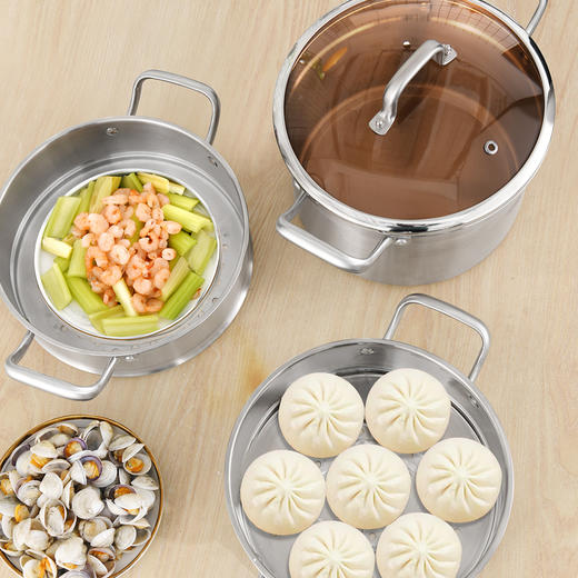 康巴赫新欧式304不锈钢三层蒸锅28cmKGX-Z280【分仓直发，72小时发货，周末节假日不发货】 商品图4