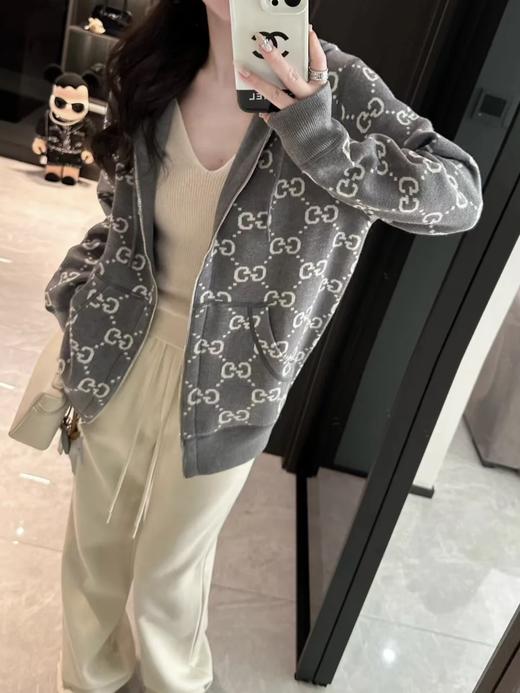 G家 24双面GG羊毛连帽外套定织美利奴羊毛纱线男女同款（DY） 商品图4