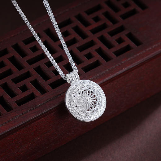 子佩集S990银【福花之海】吊坠【MX001】花丝(不含链)2411 商品图3