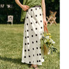 OLrain欧芮儿黑白波点半身裙女冬季2024年新款法式复古高腰A字裙 商品缩略图1