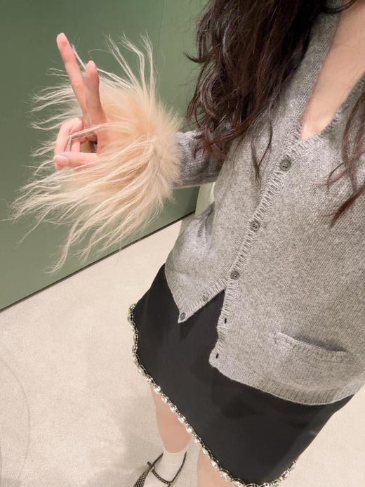 普拉达24Fw秋冬新款袖子羽毛羊绒针织开衫（UY*DQJB) 商品图3