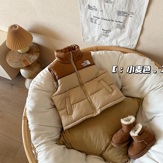 2025年儿童羽绒棉马甲男女中大童立领拼接冬坎肩外穿 商品图6