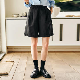 OLrain欧芮儿黑色休闲裤女春季2025年新款百搭职场通勤气质短裤