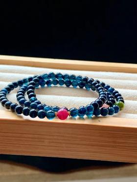 5mm-6mm多圈全色蓝碧玺手串