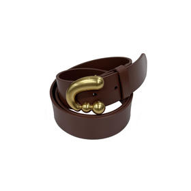 谜底牛皮革皮带女2025春季新品棕色复古风百搭腰带女士251MQ0405