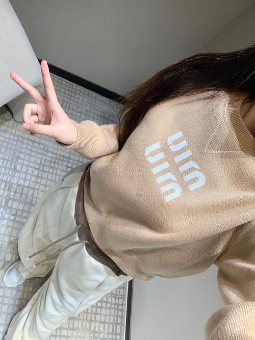 缪缪24Fw秋冬新款字母提花圆领针织毛衣（UY*DQJB） 商品图4