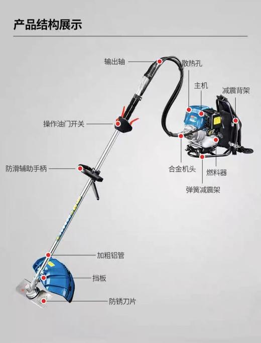 【JL】东成背负式汽油割灌机割草机 FF02-BG431 商品图3
