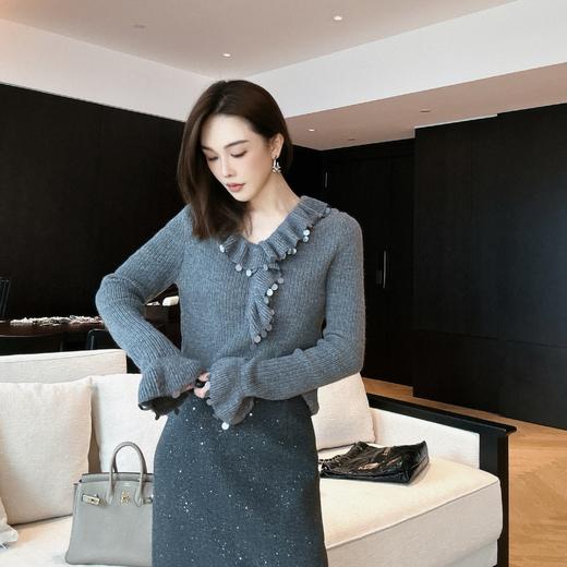 PIANAI冷小姐# 温柔系荷叶边羊毛毛衣 商品图4