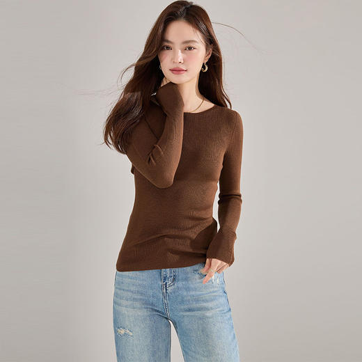 【高货sh】全新升级【铂金会员220/天猫299/差价79】(41324)洛诗琳秋冬新百分百精纺羊毛无缝一体柔软打底针织上衣女 商品图1