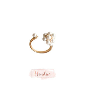 LHWINDSOR 小葡萄开口戒指原创设计精致小众珍珠戒指