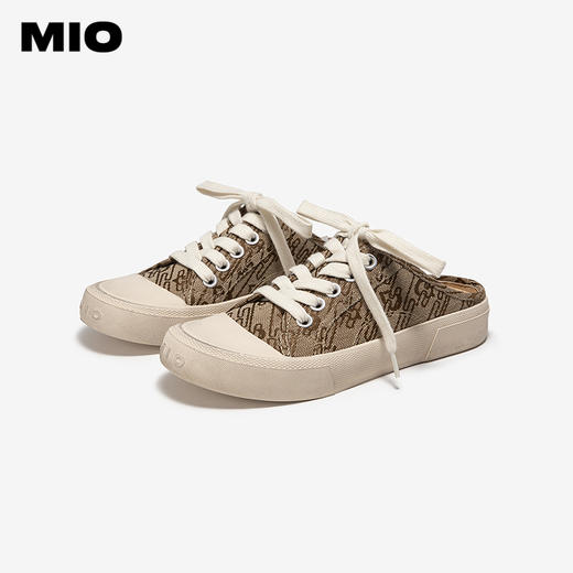 MIO米奥做旧帆布鞋拖鞋春季新款脏脏凉鞋休闲圆头一脚蹬女鞋M252251305 商品图2