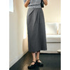 OLrain欧芮儿灰色气质半身裙女春季2025年新款高腰通勤设计感半裙 商品缩略图1