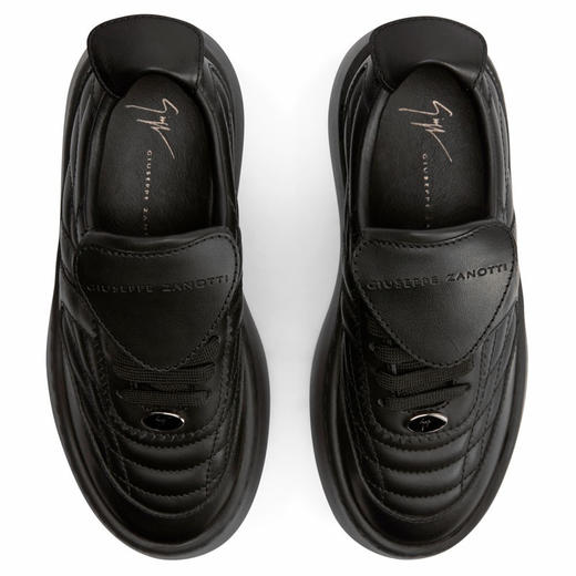 Giuseppe Zanotti 女士徽标贴片休闲运动鞋 黑色 RW40021001 商品图3