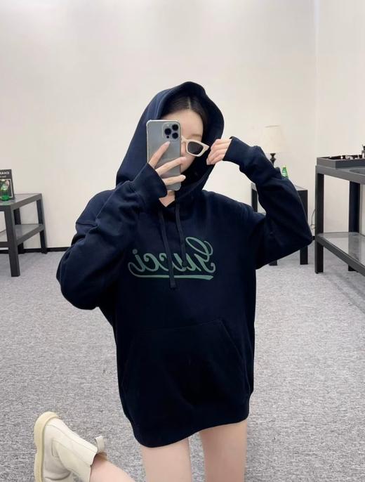 Gucci海军蓝刺绣连帽卫衣 商品图4