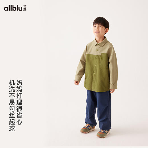 【秋Vol.1】幼岚童装点点绒衬衫柔软细腻修身有型24秋季新款儿童男童长袖衬衫外套ZY 商品图3