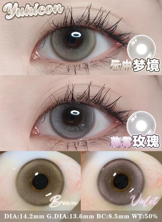 yukicon日抛 薄雾玫瑰 粉/云中梦境 棕/圆崽崽棕/圆崽崽蓝 14.2mm 日抛无售后！！非离子 商品图0