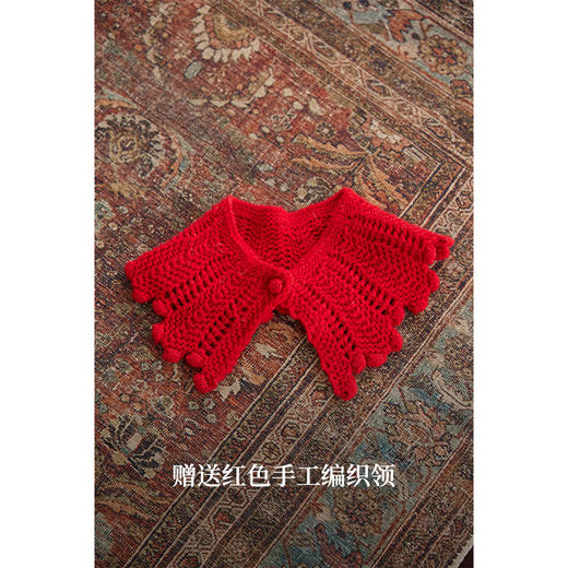 HeyDress法式花边领衬衫女秋冬复古别致设计感白色磨毛内搭上衣 商品图2