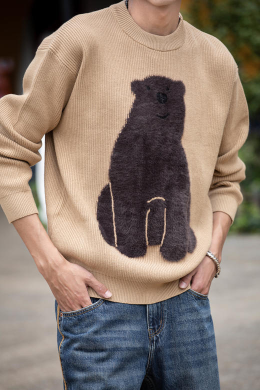 W332843190短绒小熊针织衫 商品图1