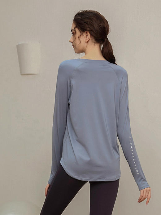 新款宽松速干运动上衣女长袖T恤瑜伽服透气跑步健身服显瘦健身衣 KML BT-ARWT310 商品图1