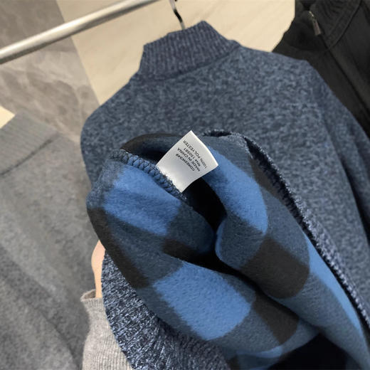 出口欧美！保暖有型！2024秋冬加绒加厚半拉链半高领针织毛衣男！ 商品图1