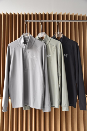 ARC'TERYX始祖鸟MotusARZipLS半拉链长袖立领休闲速干保暖T恤男款全天候户外运动系列！（U）