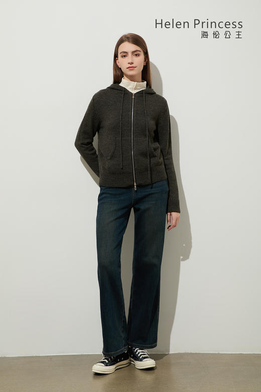 连帽抽绳针织开衫外套 商品图10