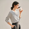 OLrain欧芮儿条纹长袖T恤女冬季2024新款小众设计感口袋刺绣上衣 商品缩略图4