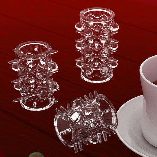 取悦 三支龙珠套 狼牙套 加长加粗 延时环加大男用锁精套环 仿真套sm成人情趣性用品房事另类玩具 商品图6