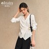 OLrain欧芮儿法式白色雪纺衫女冬季2024年新款通勤收腰抽褶衬衣 商品缩略图0