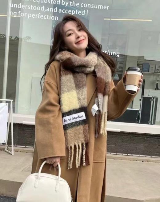 AcneStudios2024年爆款到货！️，ACNE新款羊驼毛马海毛彩虹围巾 商品图1